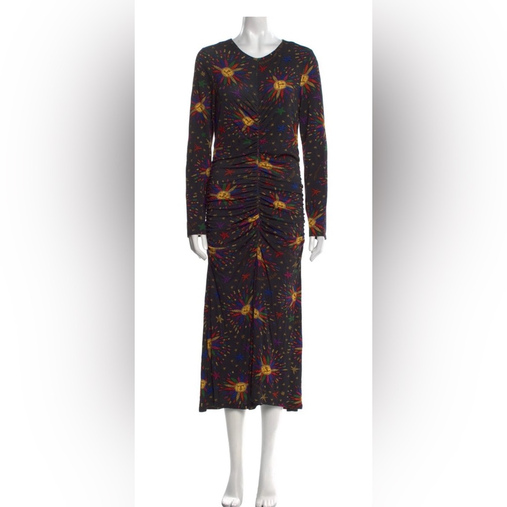 FARM RioRainbow Sun Words of Positivity Long Sleeve Dress